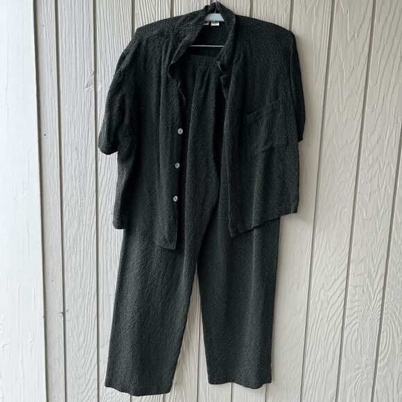 Vintage 90s Chico’s Design Set M/L | Rayon Seersucker Lounge Set Made in USA - Picture 10 of 13